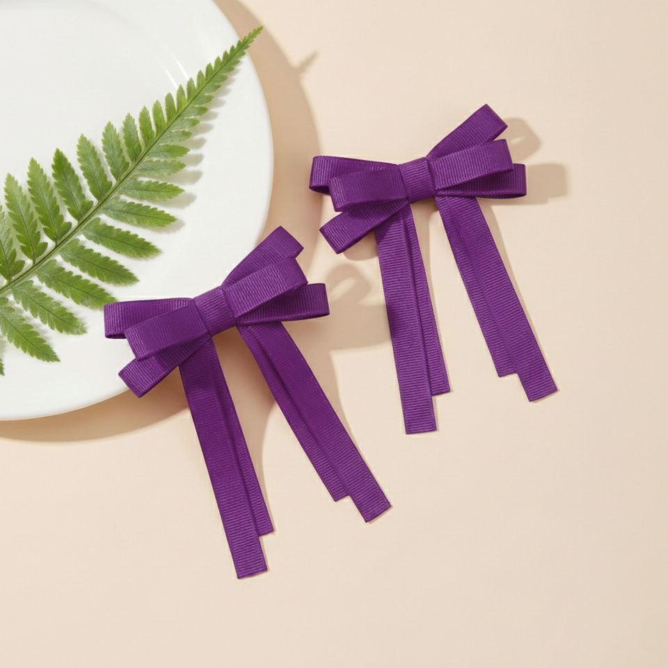 GRB-Twin Bow Clips-Style4-Purple