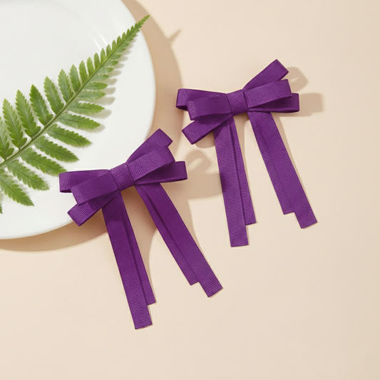 GRB-Twin Bow Clips-Style4-Purple