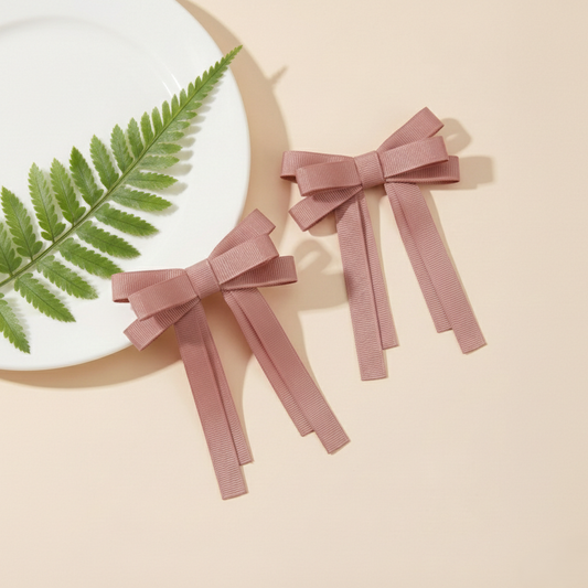 GRB-Twin Bow Clips-Style4-Rose Gold