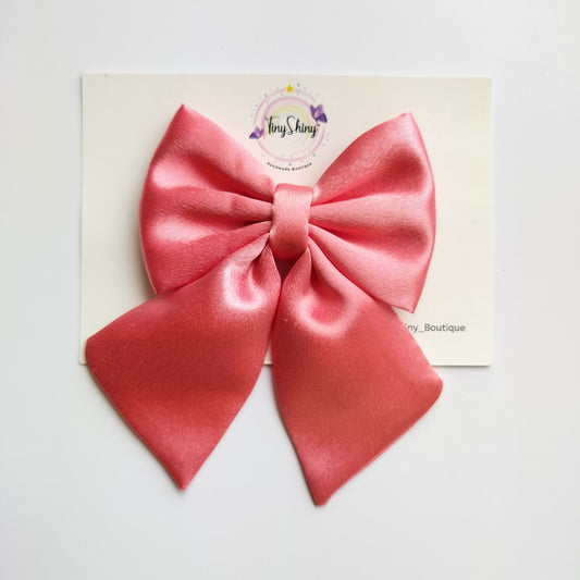 Pigtail Bows - Solid Colors - Rose Pink