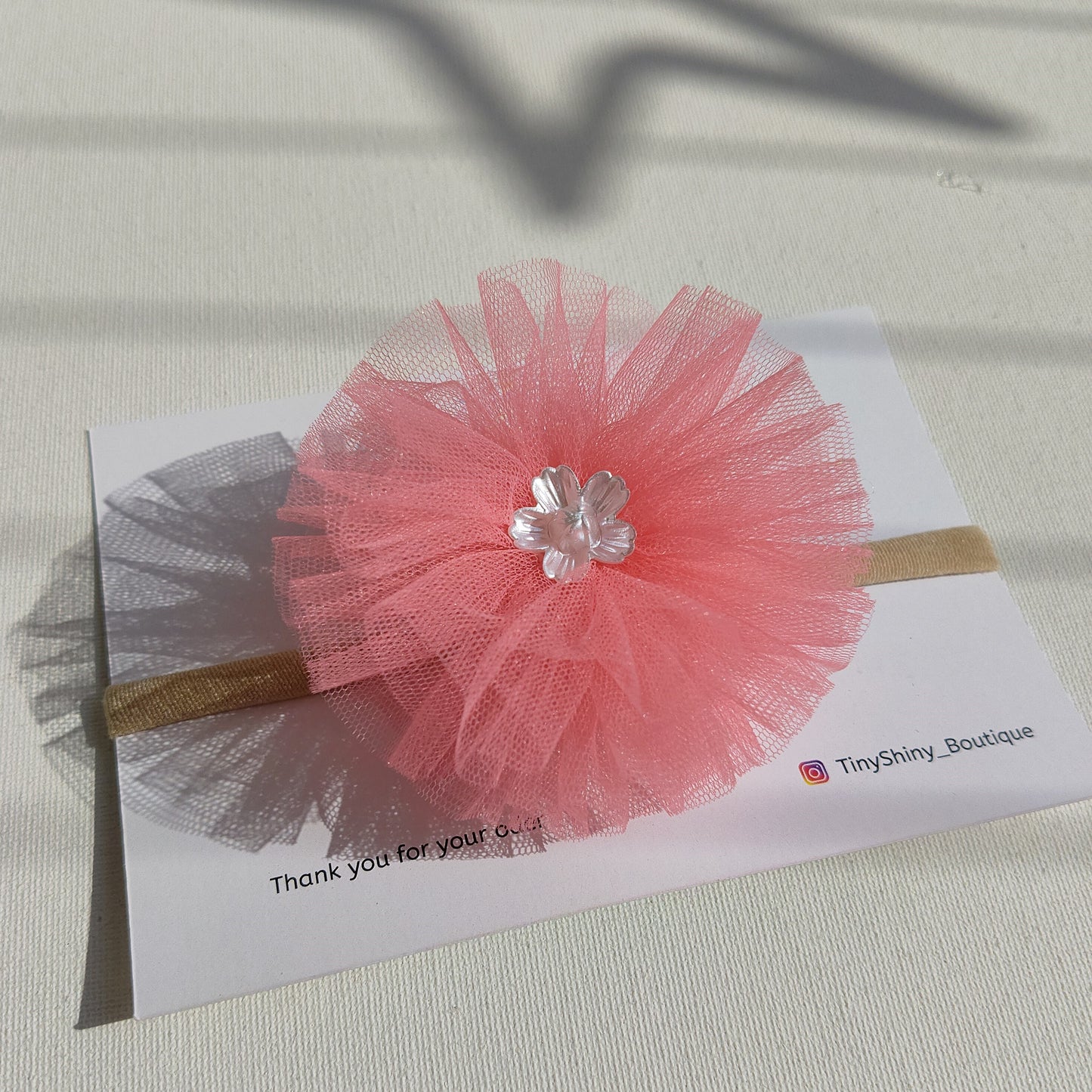 PomPom Bow with Baby Soft Headband - Rose Pink