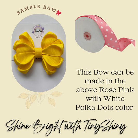 GRB-Boutique Bow-Style 3-Rose Pink with Polka dots