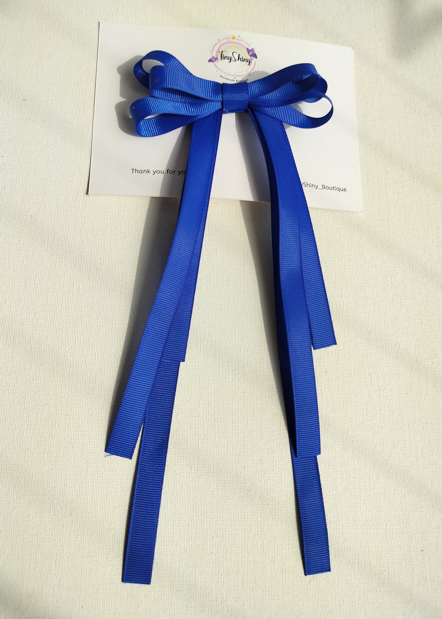 Grosgrain Ribbon Long Tail Bow -  Royal Blue