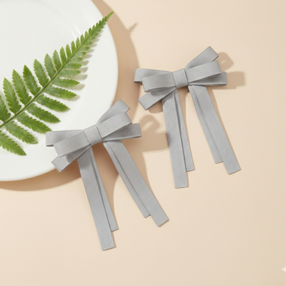 GRB-Twin Bow Clips-Style4-Silver