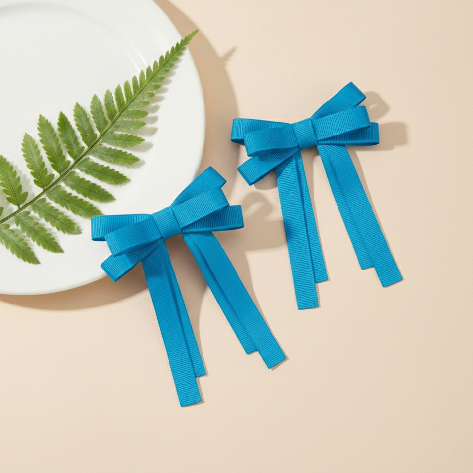 GRB-Twin Bow Clips-Style4-Sky Blue