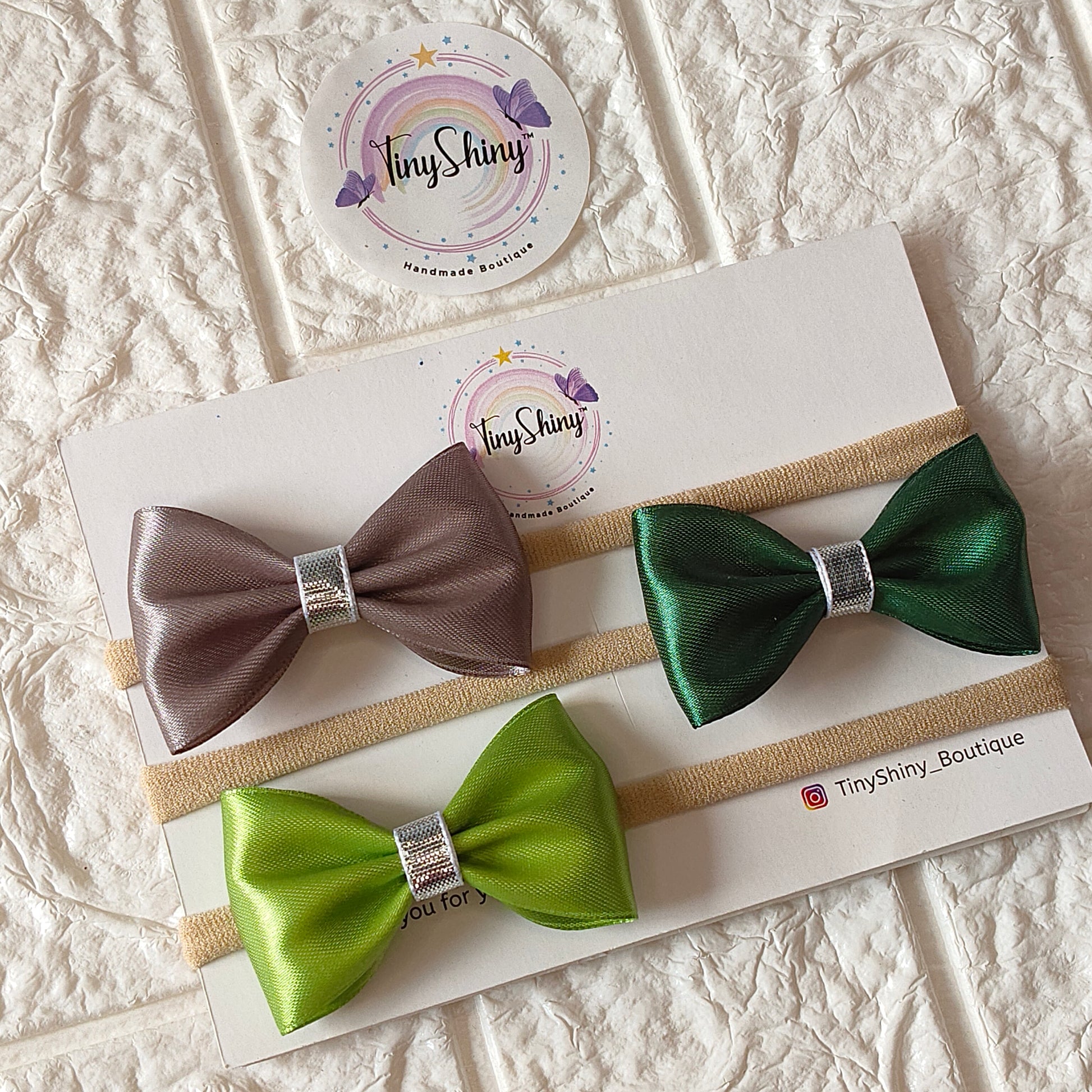TinyShiny_3 Pcs Baby Girl Super Soft Headband - Grey,Green,Lime