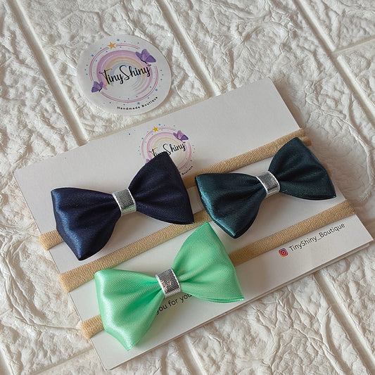 TinyShiny_3_Pcs_Baby_Girl_Super_Soft_Headband_-_Teal, Navy Blue, Mint Green