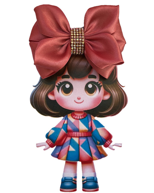 TinyShiny Satin Ribbon Hair Bow-S3-DarkRoseGold