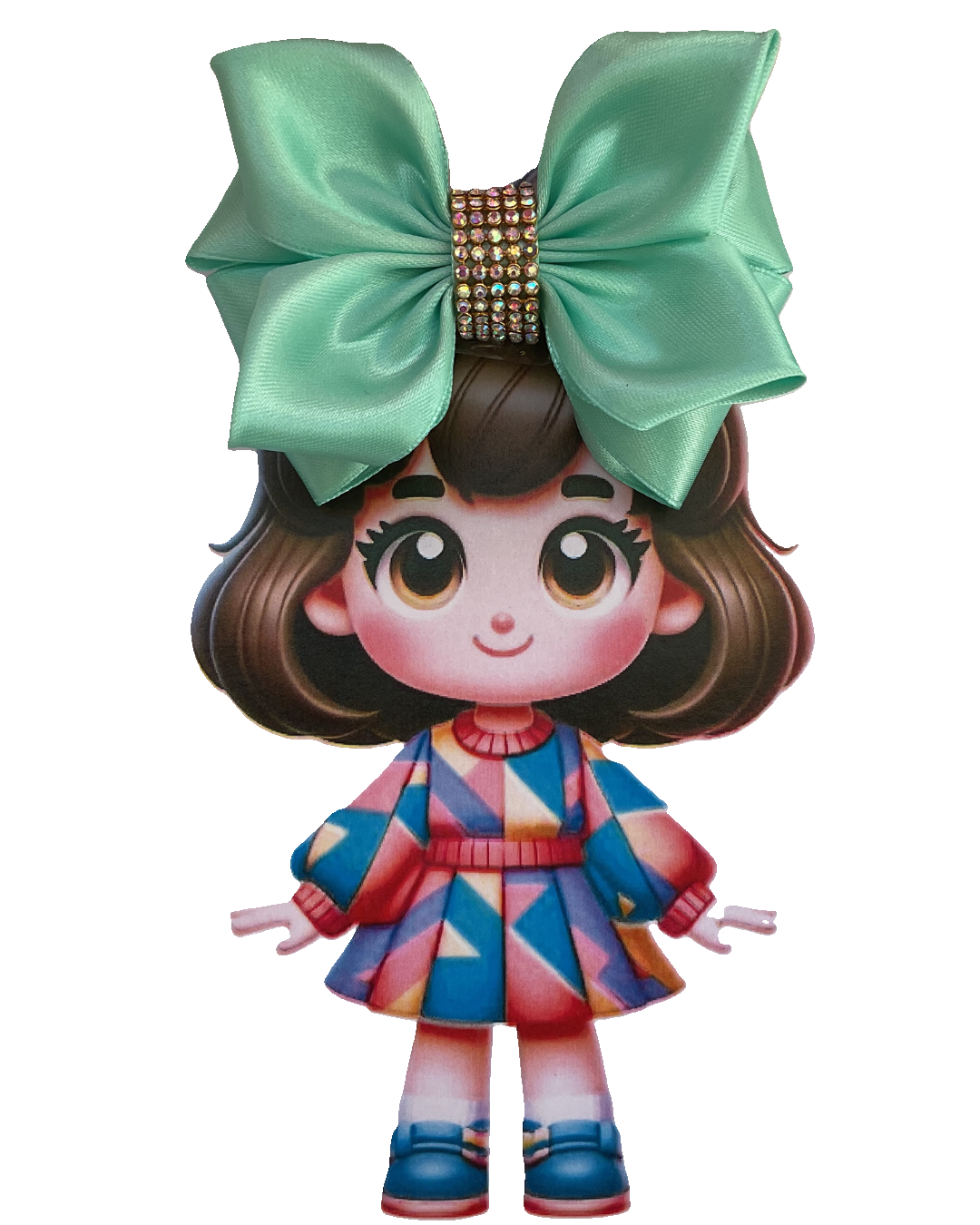 TinyShiny Satin Ribbon Hair Bow-S3-FrostyMint