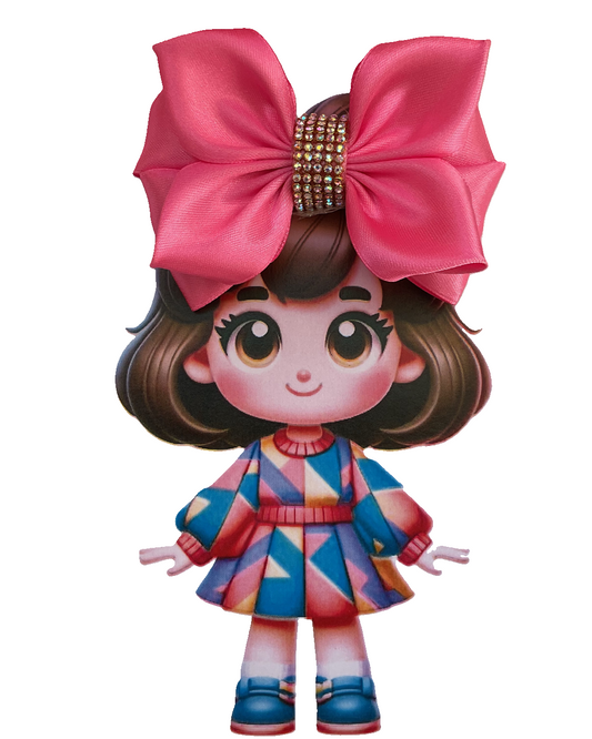 TinyShiny Satin Ribbon Hair Bow-S3-Pink