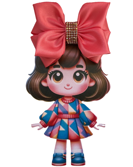 TinyShiny Satin Ribbon Hair Bow-S3-RosePink