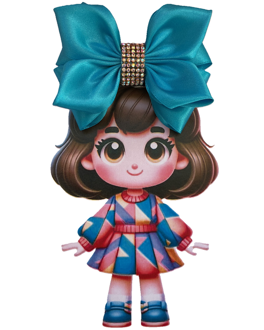 TinyShiny Satin Ribbon Hair Bow-S3-SkyBlue