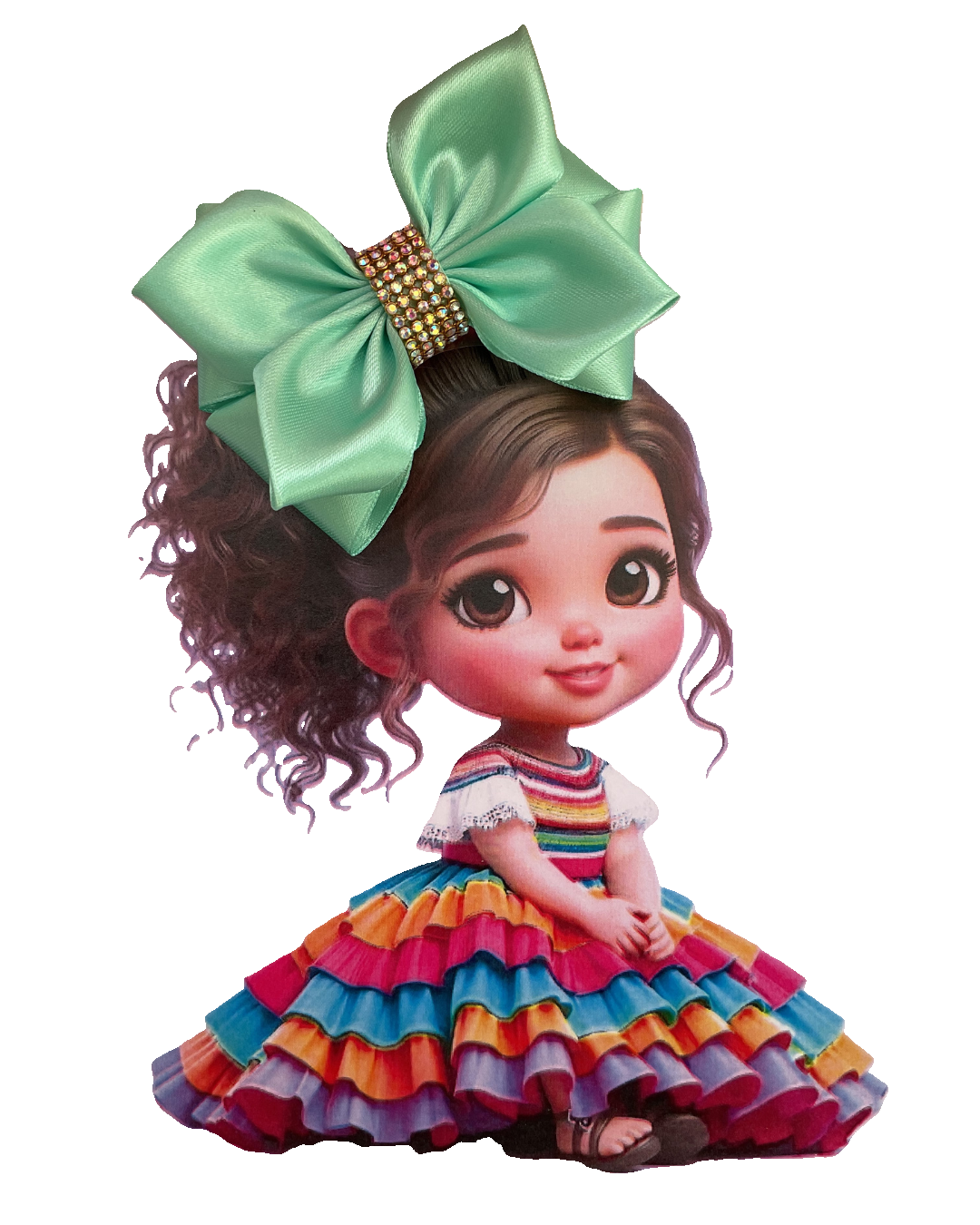 TinyShiny Satin Ribbon Hair Bows-S3-FrostyMint