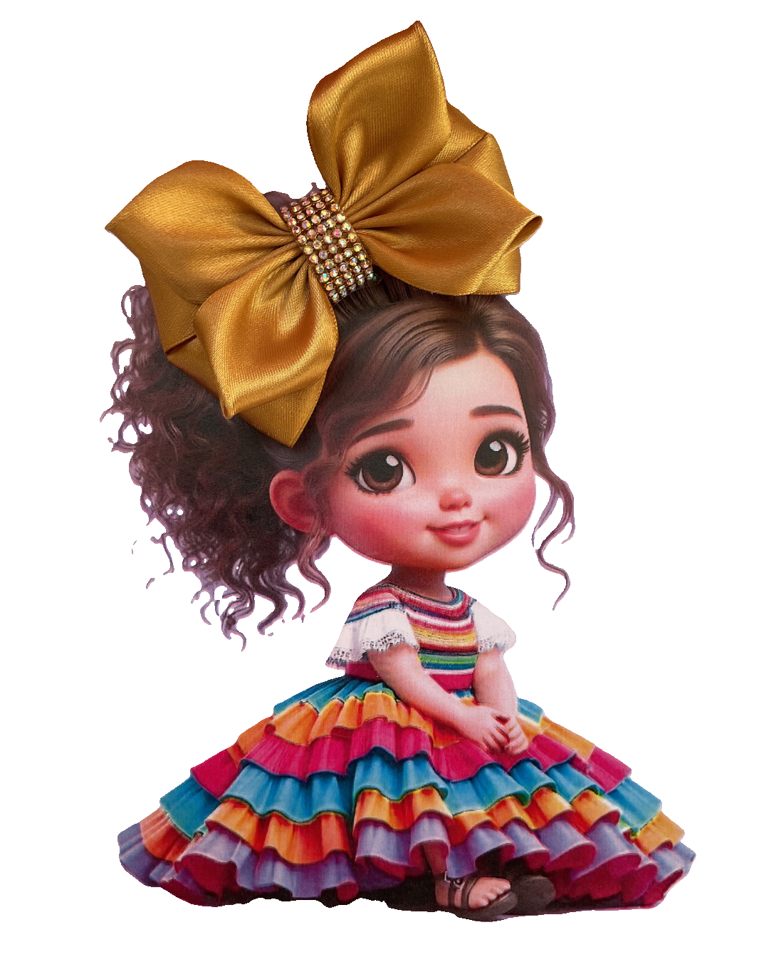 TinyShiny Satin Ribbon Hair Bows-S3-Goldv