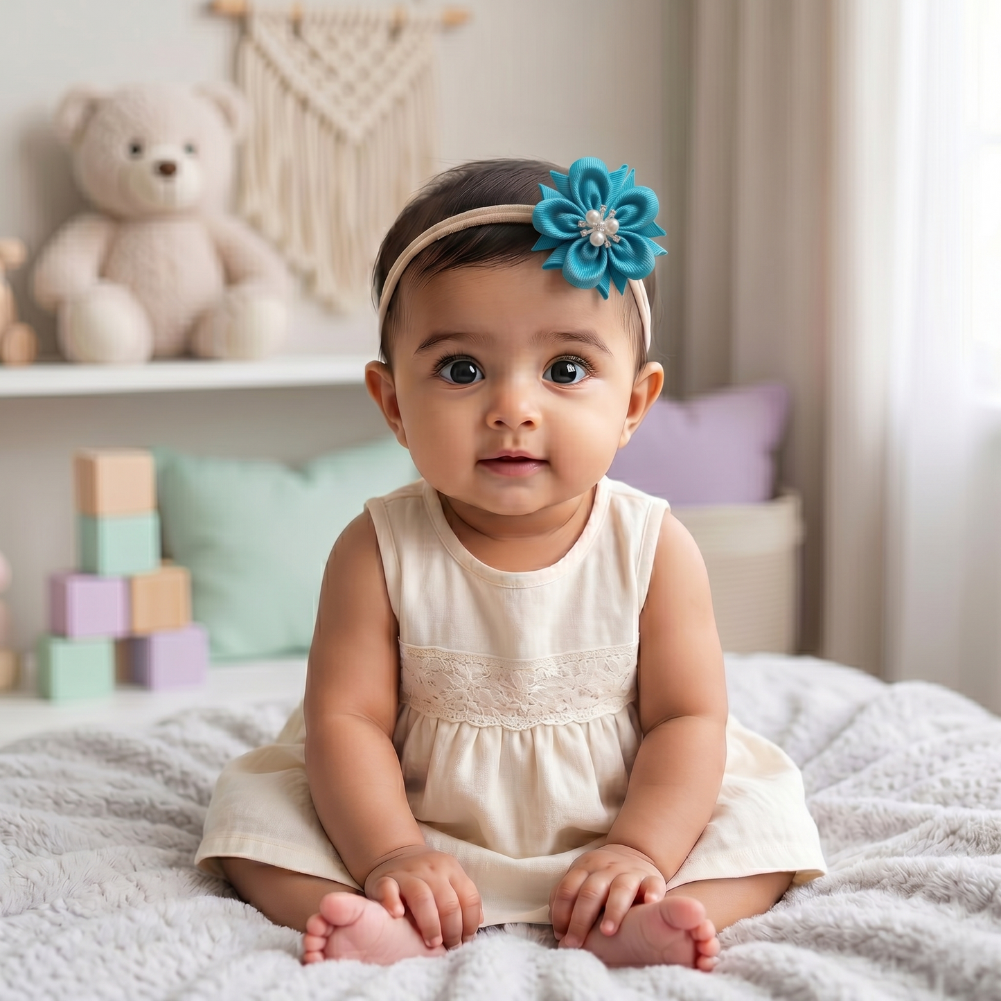 Baby Bow-Style 9-Turquoise Blue