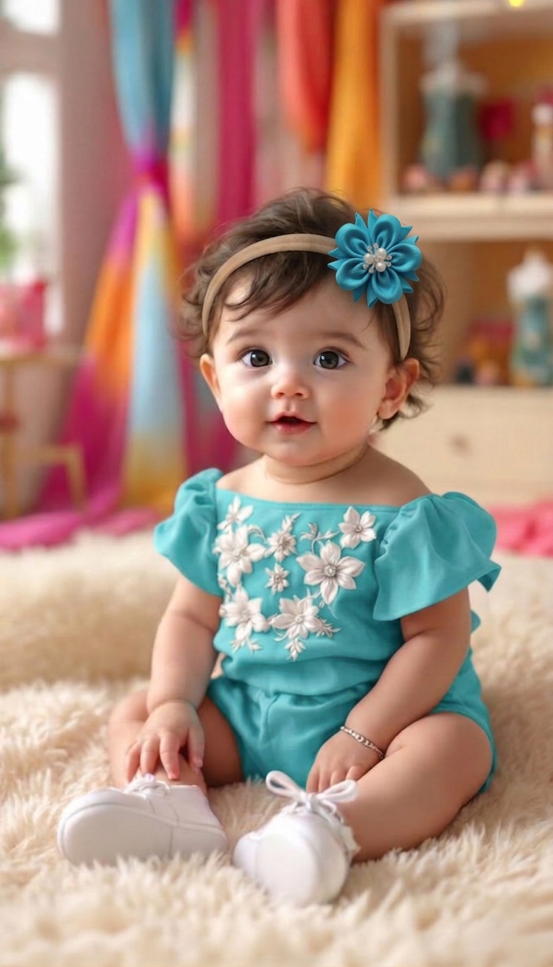 Baby Bow-Style 9-Turquoise Blue