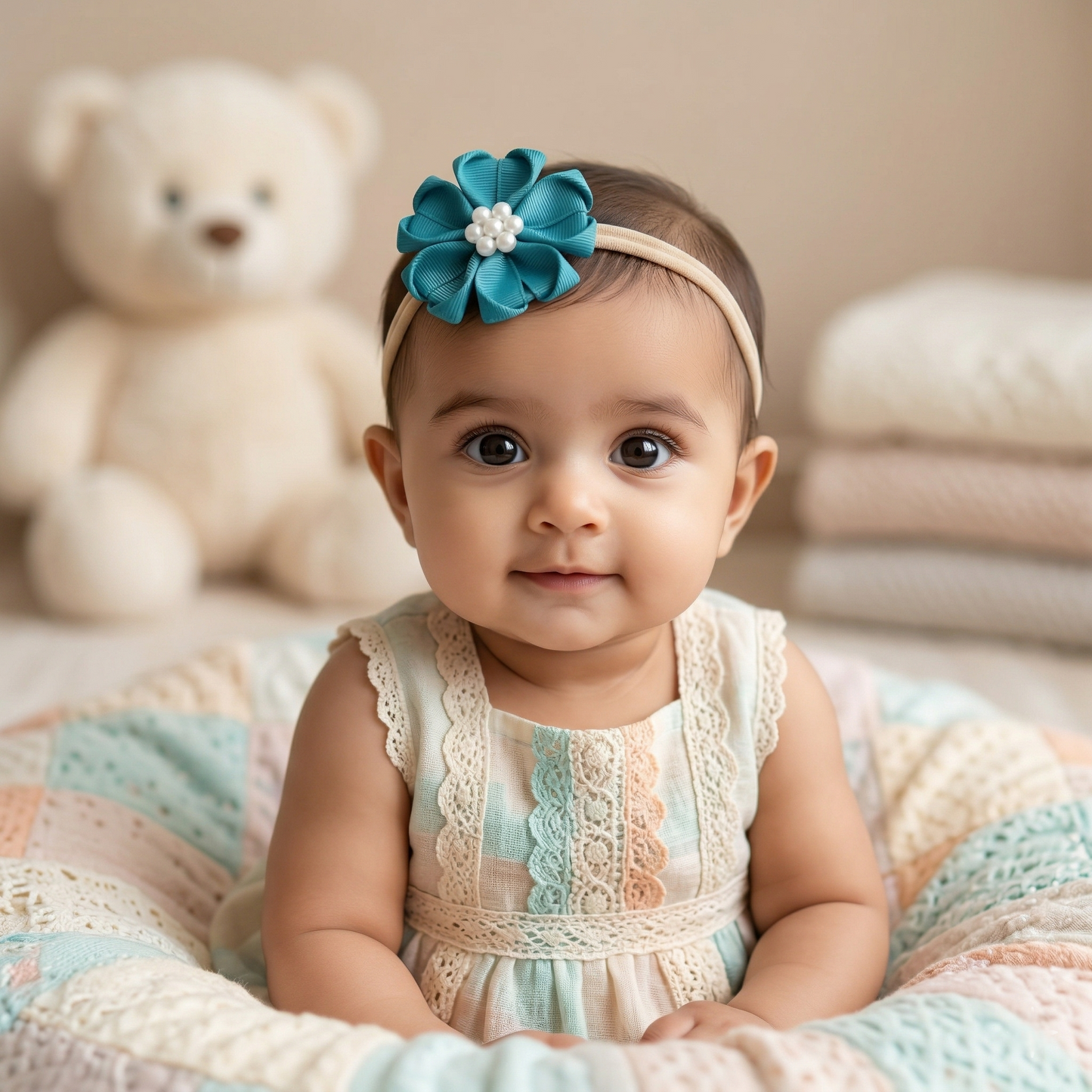 Baby Bow-Style 10-Turquoise Blue