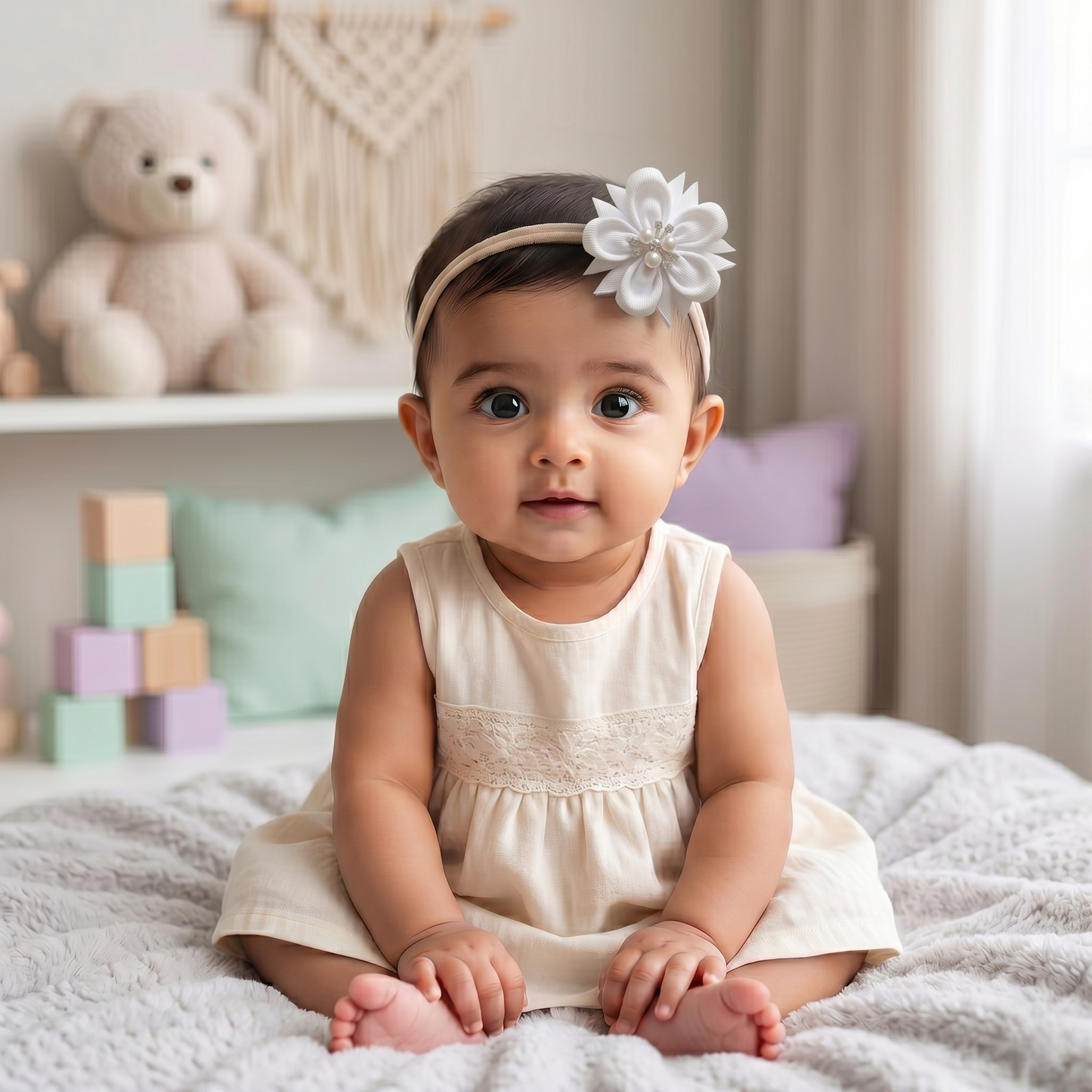 Baby Bow-Style 9-White