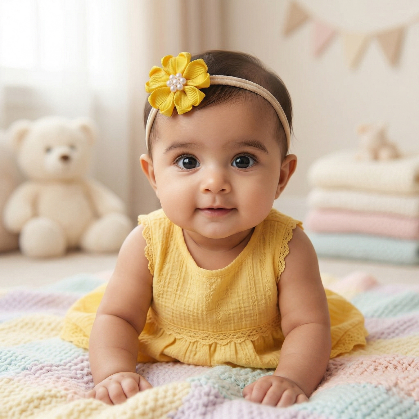 Baby Bow-Style 10-Sunshine Yellow